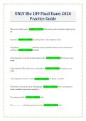 UNLV Bio 189 Final Exam 2026 Practice Guide