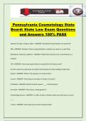 Pennsylvania Cosmetology State Board&colon; State Law Exam Questions and Answers 100&percnt; PASS
