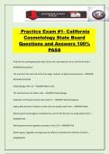 Practice Exam &num;1- California Cosmetology State Board Questions and Answers 100&percnt; PASS
