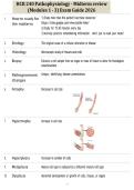 HCR 240 Pathophysiology - Midterm review &lpar;Modules 1 - 3&rpar; Exam Guide 2026