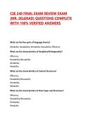 CSE 240 FINAL EXAM REVIEW EXAM &lpar;MR&period; SELGRAD&rpar; QUESTIONS COMPLETE WITH 100&percnt; VERIFIED ANSWERS &vert;&vert; VERIFIED EXAM QUESTIONS