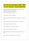 NJ CALA Test Questions With 100&percnt; Correct Answers &vert; Guaranteed Pass