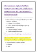 Alberta Landscape Applicator Certificate  Practice Exam Questions With Correct Answers  &lpar;Verified Answers&rpar; Plus Rationales 2026 Q&A &vert;  Instant Download Pdf