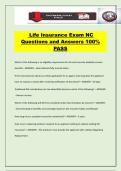 Life Insurance Exam NC Questions and Answers 100&percnt; PASS