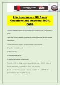 Life Insurance &ndash; NC Exam Questions and Answers 100&percnt; PASS