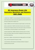 NC Insurance Exam&colon; Life Insurance Questions and Answers 100&percnt; PASS