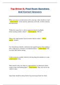 Top Driver IL &ndash; Final Exam &ndash; Illinois &ndash; 2025 &ndash; Complete Exam Questions and Correct Answers