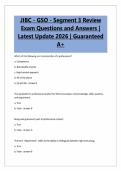 JIBC - GSO Bundled Exams Questions with Complete Solution &vert; Latest Version 2026 &vert; Graded A&plus;