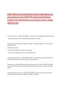 AAPC Official CPC Certification Study Guide definitions  and questions from AAPC CPC Study Guide Medical  Coding Prep 150 Questions and Answers latest update  100&percnt; Correct 