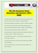NC Life Insurance Exam Questions and Answers 100&percnt; PASS