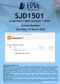 SJD1501 Assignment 1  QUIZ &lpar;ANSWERS&rpar; Semester 1 2026 - DISTINCTION GUARANTEED