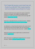 West Virginia Life Insurance Latest Actual Exam And  Practice Exam 2026-2027 With Complete Questions  And Correct Detailed Answers&vert; Brand New Version&excl;