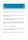 AIC Exam Study Guide Questions And Answers &vert; Updated 2026