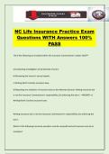 NC Life Insurance Practice Exam Questions WITH Answers 100&percnt; PASS
