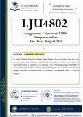 LJU4802 Assignment 1 &lpar;QUALITY ANSWERS&rpar; Semester 2 2026 