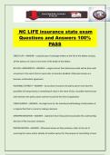 NC LIFE insurance state exam Questions and Answers 100&percnt; PASS