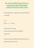 ACI- Concrete Field-Testing Technician - Grade 1 &lbrace;latest 2026 -2027 update&rcub; questions and answers 100&percnt; correct