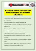 NC Regulations for Life Insurance Exam Questions and Answers 100&percnt; PASS