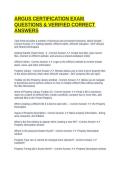 ARGUS CERTIFICATION EXAM QUESTIONS & VERIFIED CORRECT ANSWERS