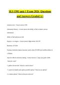SLS 1501 quiz 1 Exam 2026 Questions and Answers Graded A&plus;