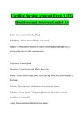 Certified Nursing Assistant Exam 1 2026 Questions and Answers Graded A&plus;
