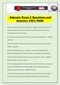 Adjuster Exam 2 Questions and Answers 100&percnt; PASS