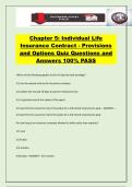 Chapter 5&colon; Individual Life Insurance Contract - Provisions and Options Quiz Questions and Answers 100&percnt; PASS