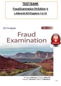 TEST BANK Fraud Examination &lpar;7th Edition&rpar; by Albrecht Complete Guide Qustions And Answers A&plus;GRADED