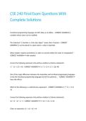 CSE 240 Final Exam Questions With Complete Solutions 