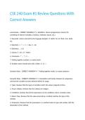 CSE 240 Exam -1 Review Questions With Correct Answers&period;