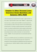 Chapter 8&colon; Other Personal Lines Insurance Exam Questions and Answers 100&percnt; PASS