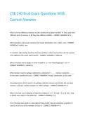 CSE 240 final Exam Questions With Correct Answers