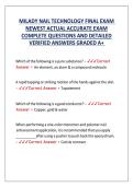 MILADY NAIL TECHNOLOGY FINAL EXAM NEWEST ACTUAL ACCURATE EXAM COMPLETE QUESTIONS AND DETAILED VERIFIED ANSWERS GRADED A&plus; 
