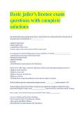 Basic jailer-s license exam questions with complete solutions 