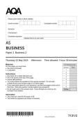 AQA AS BUSINESS Paper 2 Business  2025