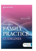 TEST BANKS For Family Practice Guidelines&comma; 7th Edition by Jill C&period; Cash&semi; Cheryl A&period; Glass&comma; Verified Chapters 1 - 23&comma; Complete Newest Version