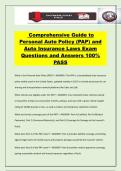 Comprehensive Guide to Personal Auto Policy &lpar;PAP&rpar; and Auto Insurance Laws Exam Questions and Answers 100&percnt; PASS