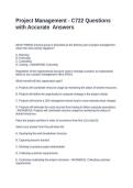 Project Management - C722 Questions with Accurate  Answers
