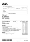 AQA A-level BUSINESS Paper 2 Business 2025