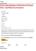 SOC313&colon; Social Implications of Medical Issues &lpar;CGF2450A&rpar; Week 1 &ndash; Quiz With 100&percnt; correct answers 