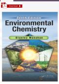 Study Guide &ndash; Environmental Chemistry&comma; 10th Edition by Stanley Manahan &vert; Complete Chapters &vert; Detailed Explanations&comma; Diagrams&comma; Environmental Processes & Applied Chemistry Review &lpar;PDF&rpar;