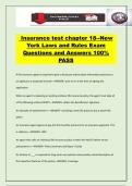 Insurance test chapter 18--New York Laws and Rules Exam Questions and Answers 100&percnt; PASS