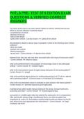 PHTLS PRE- TEST 8TH EDITION EXAM QUESTIONS & VERIFIED CORRECT ANSWERS