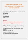 NURSE EXECUTIVE &lpar;NE-BC&rpar; EXAM &vert;COMPLETE EXAM WITH CORRECT 100&percnt; VERIFIED ANSWERS