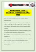 Life Insurance Exam FX Questions and Answers 100&percnt; PASS