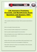 Life Insurance Premiums&comma; Proceeds&comma; and Beneficiaries Exam Questions and Answers 100&percnt; PASS