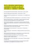 PHTLS REVIEW QUESTIONS & ANSWERS PASSED ALREADY GRADED A&plus; NEWEST VERSION