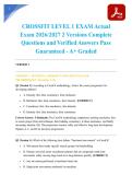 CROSSFIT LEVEL 1 EXAM Actual Exam 2026&sol;2027 2 Versions Complete Questions and Verified Answers Pass Guaranteed - A&plus; Graded