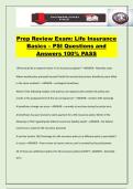 Prep Review Exam&colon; Life Insurance Basics &ndash; PSI Questions and Answers 100&percnt; PASS