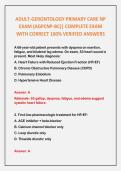 ADULT-GERONTOLOGY PRIMARY CARE NP EXAM &lpar;AGPCNP-BC&rpar;&vert; COMPLETE EXAM WITH CORRECT 100&percnt; VERIFIED ANSWERS
